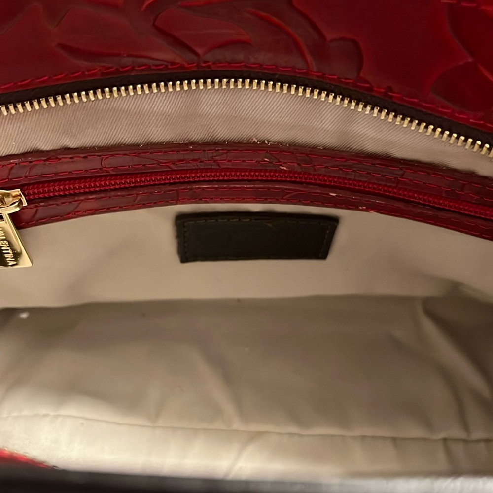 Valentina made in Italy genuine leather Red Tote Bag - Picture 3 of 6